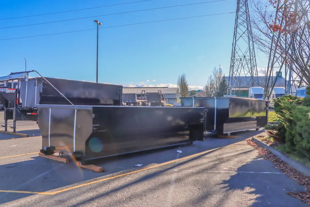 Roll-off dumpster ready for waste disposal at job site for Construction Dumpster Rental in Benbrook